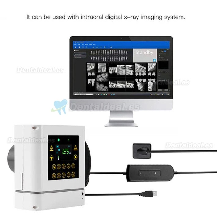 Unidad de rayos x portátil dental de alta frecuencia + kit de sensor de rayos x