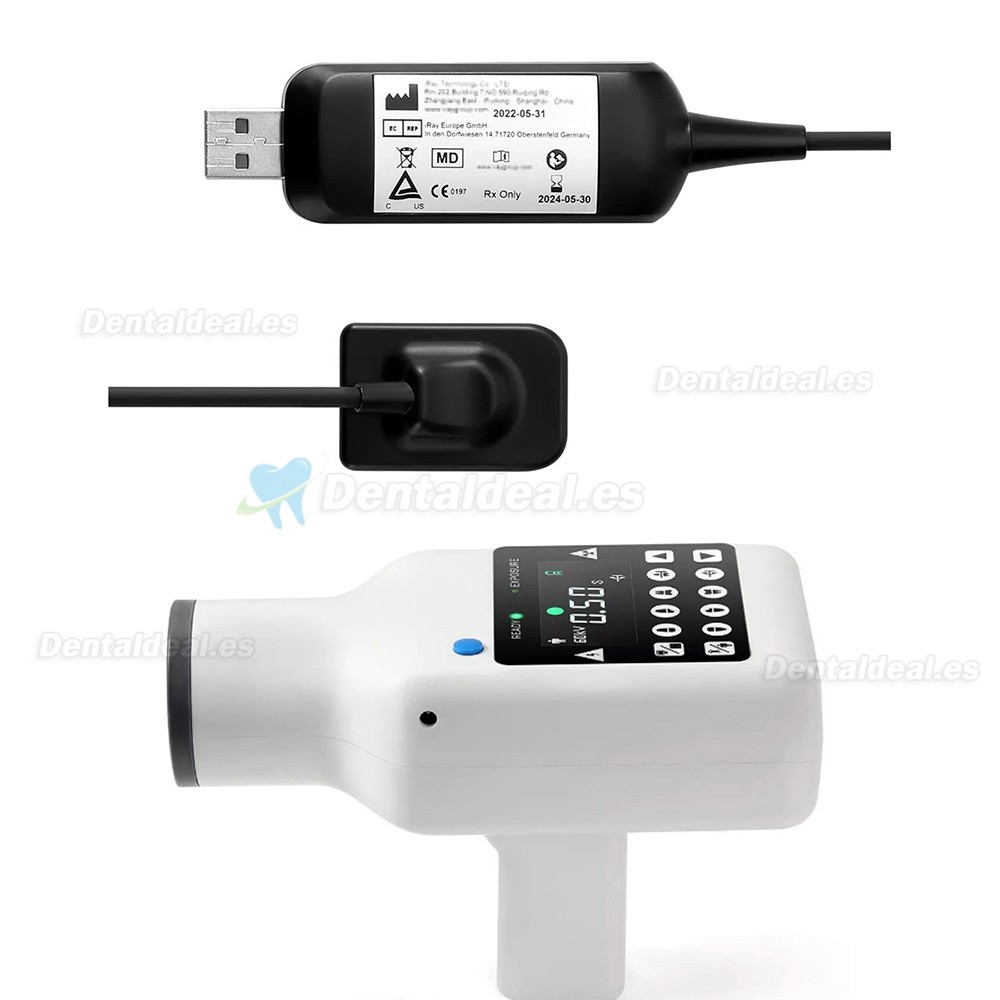 Unidad de rayos X dental portátil de alta frecuencia y kit de sensor intraoral RVG