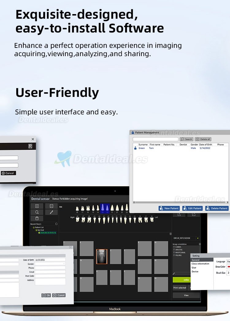 Unidad de rayos X dental portátil de alta frecuencia y kit de sensor intraoral RVG
