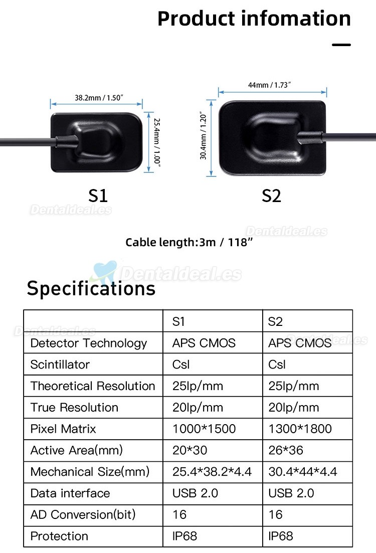Unidad de rayos X dental portátil de alta frecuencia y kit de sensor intraoral RVG