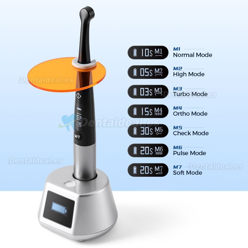 3H X-lite Q6 Lámpara de polimerización inalámbrica dental de 1 segundo con radiómetro LED cuerpo metálico