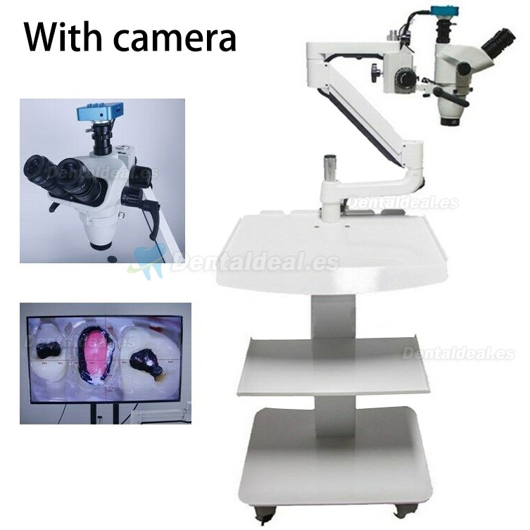 Tipo de carro de 5W Microscopio quirúrgico dental para endodoncia con cámara
