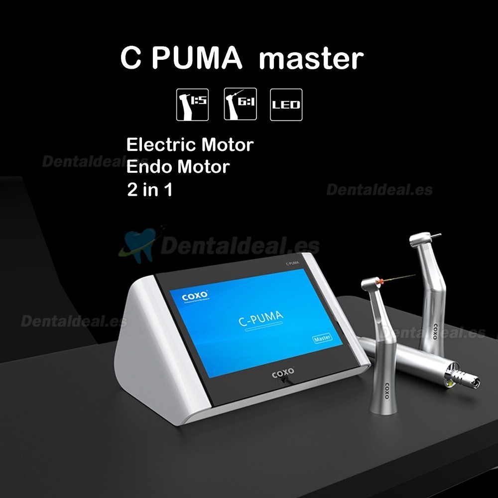 YUSENDENT COXO C PUMA Master motor de endodoncia con pieza de mano de contraángulo 6:1 y 1:5