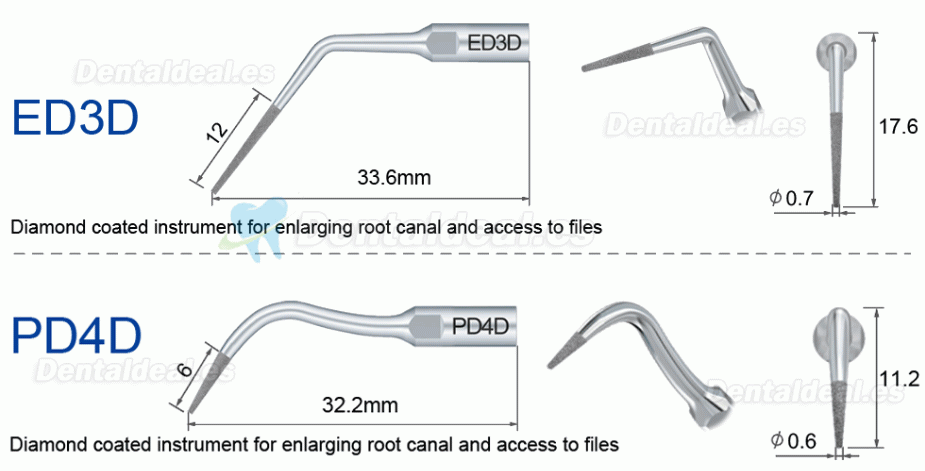 10Pcs Refine Punta de ultrasonidos endodoncia E3D E4D E5D E10D E11D E12D E14D E15D compatible con Woodpecker EMS