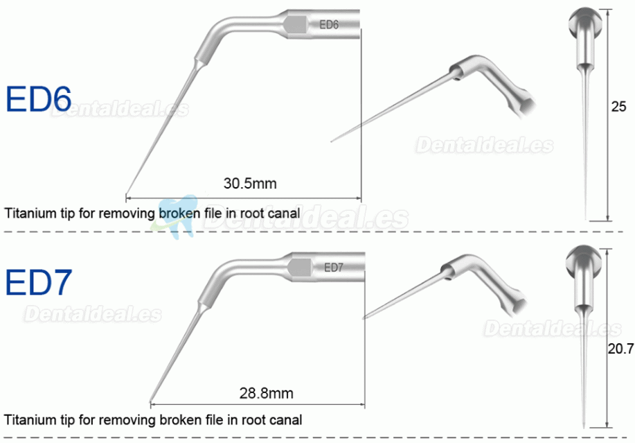 10Pcs Refine Punta de ultrasonidos endodoncia E3D E4D E5D E10D E11D E12D E14D E15D compatible con Woodpecker EMS