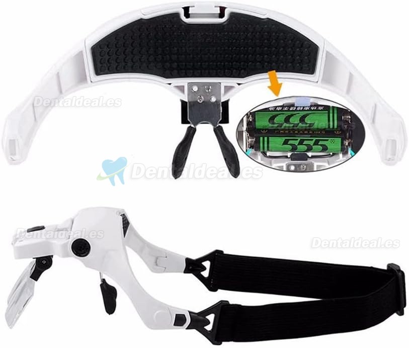 Lupas de dentista lupa dental vidrio binocular luz de cabeza LED 5 lentes