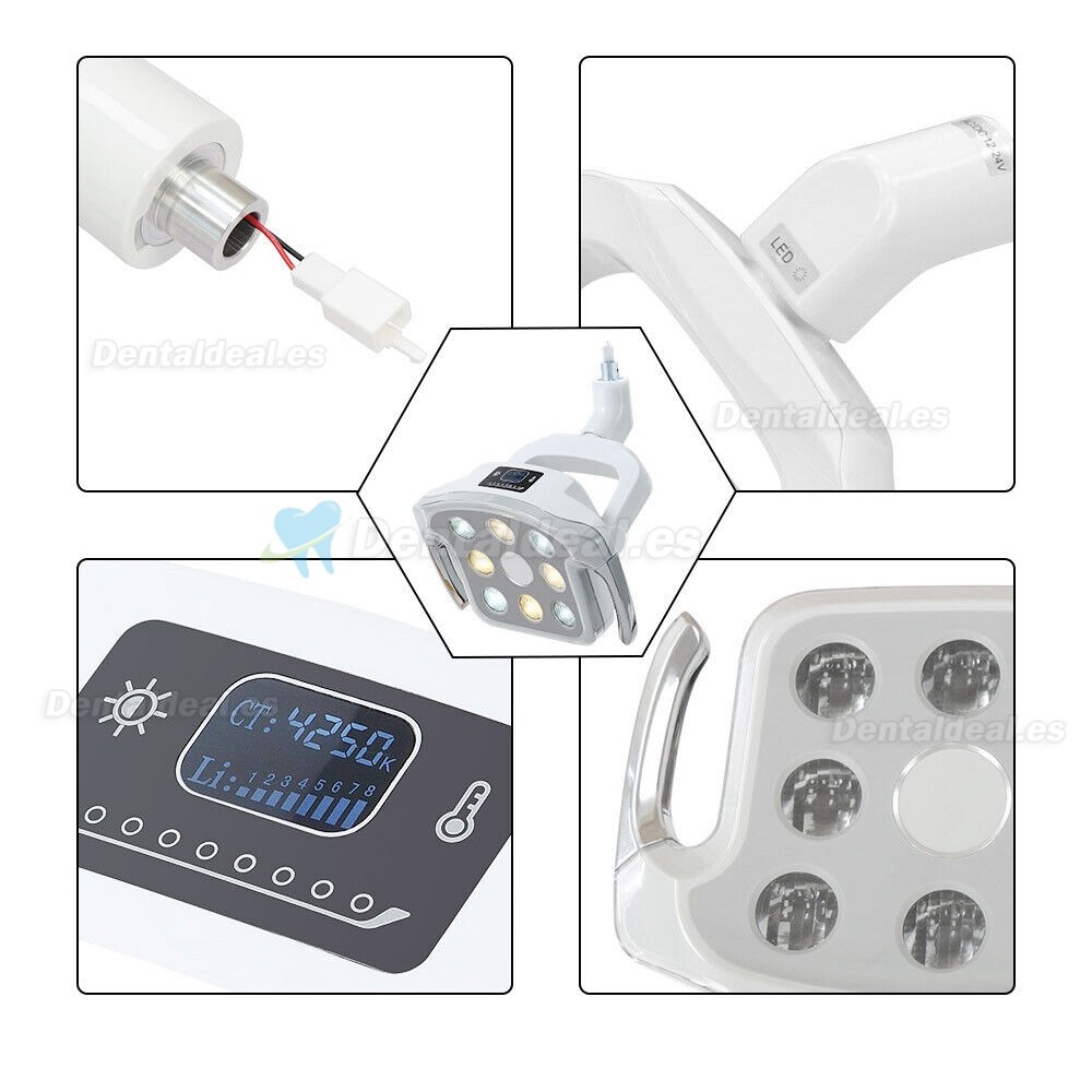 Lámpara LED oral sin sombras para sillon odontologico 8 LED lampara quirurgica dental