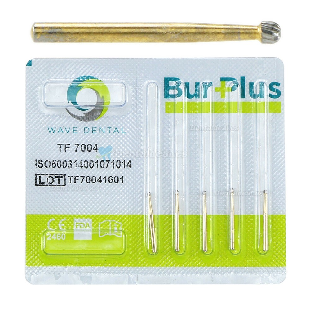 5Pcs Fresa de carburo de acabado de fresado dental de alta velocidad 12 cuchillas TF 7004