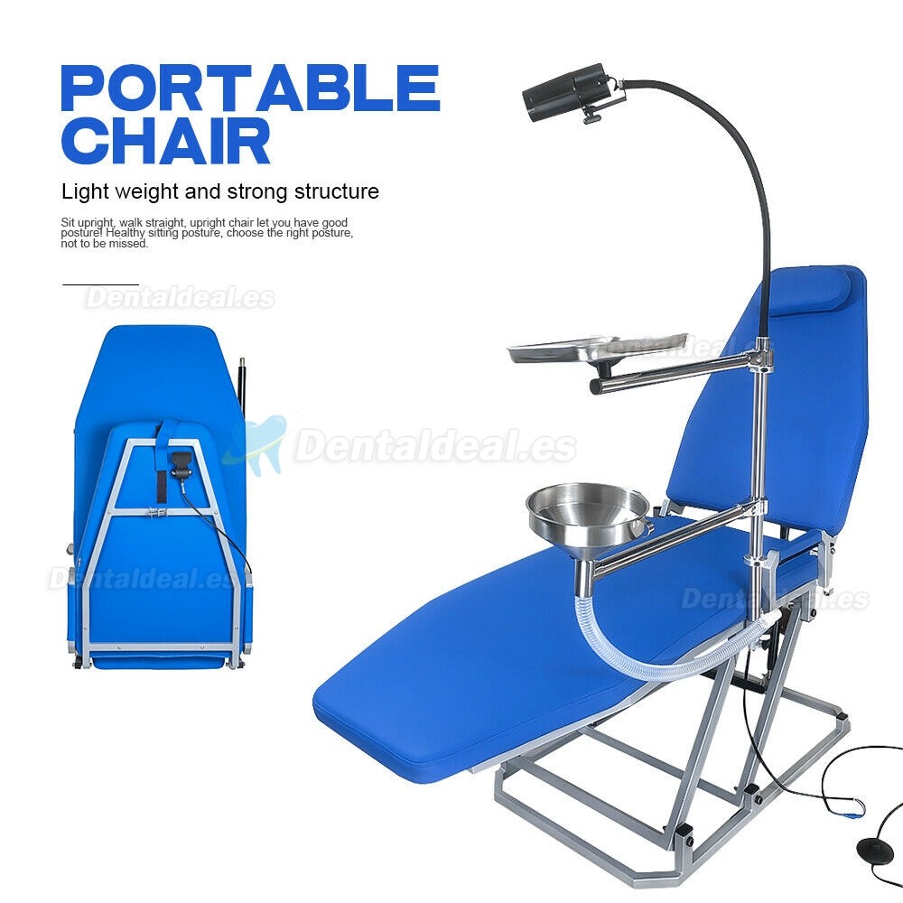 Greeloy sillón dental portátil con luz fría LED y bandeja para instrumentos GU-P109