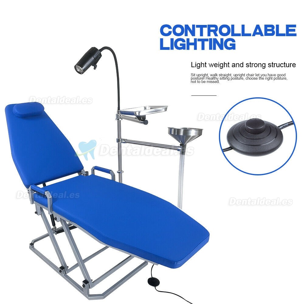 Greeloy sillón dental portátil con luz fría LED y bandeja para instrumentos GU-P109