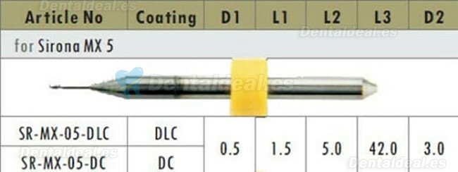 1 Uds Fresas de circonio Cad Cam dental aptas para Sirona MX5 0,5mm/1mm/2,5mm