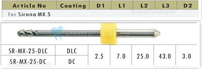 1 Uds Fresas de circonio Cad Cam dental aptas para Sirona MX5 0,5mm/1mm/2,5mm