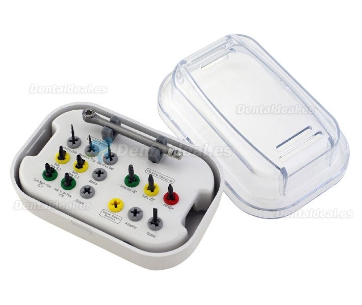 Kit de extracción de tornillos fracturados y accesorios para implantes dentales