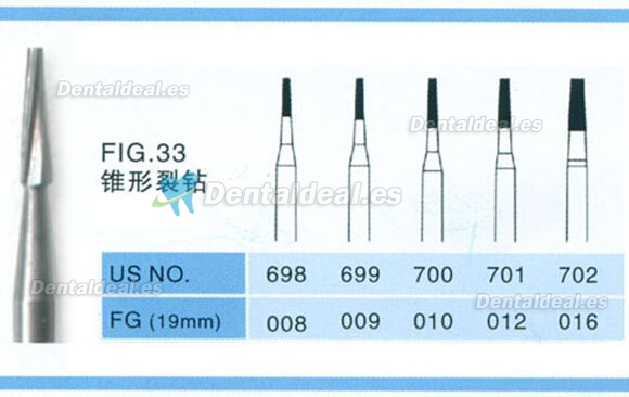 100PCS Taper Fissure Carbide Fresas FG 1.6mm